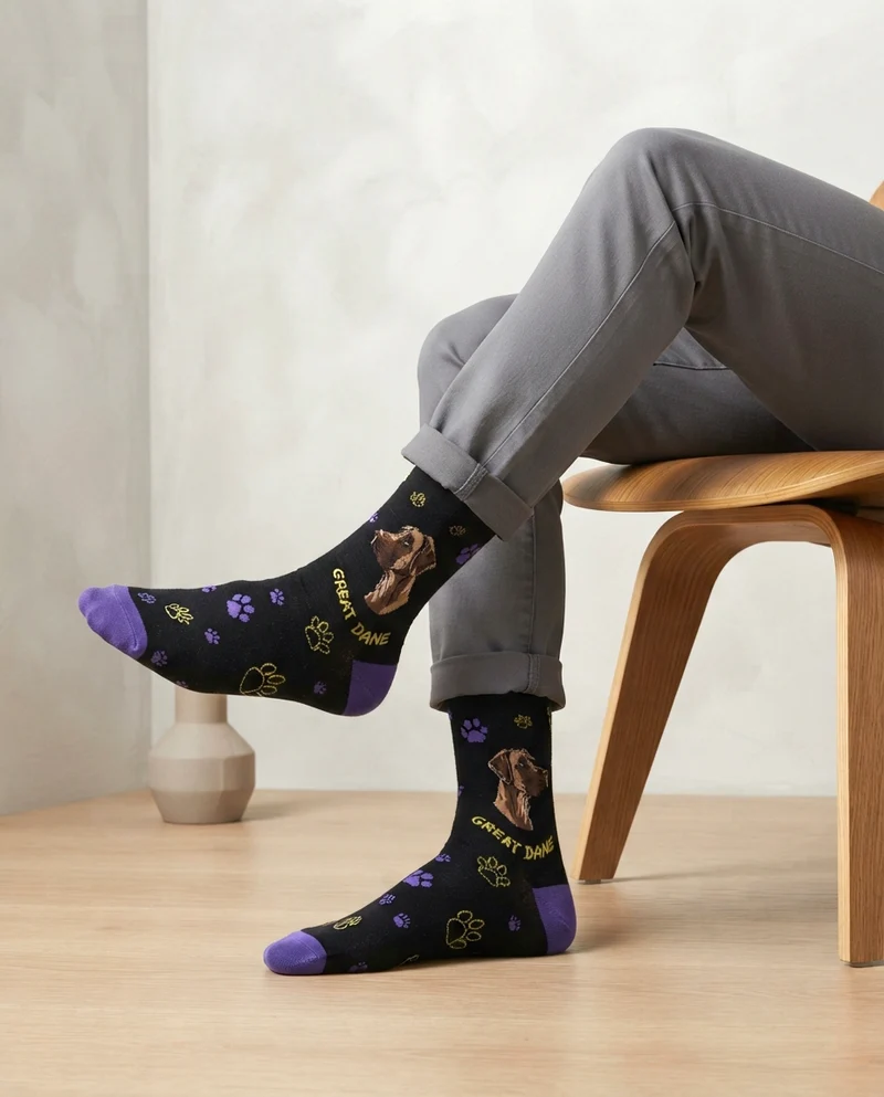 Great Dane Socks Funny Dog Cotton
