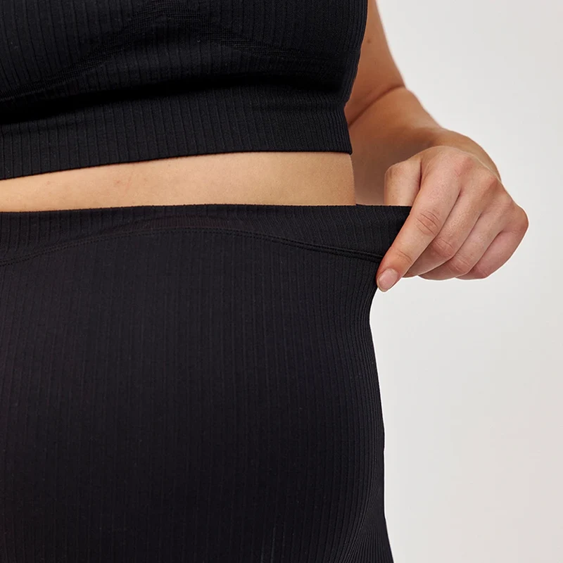 Umstandsleggings Seamless | Schwarz