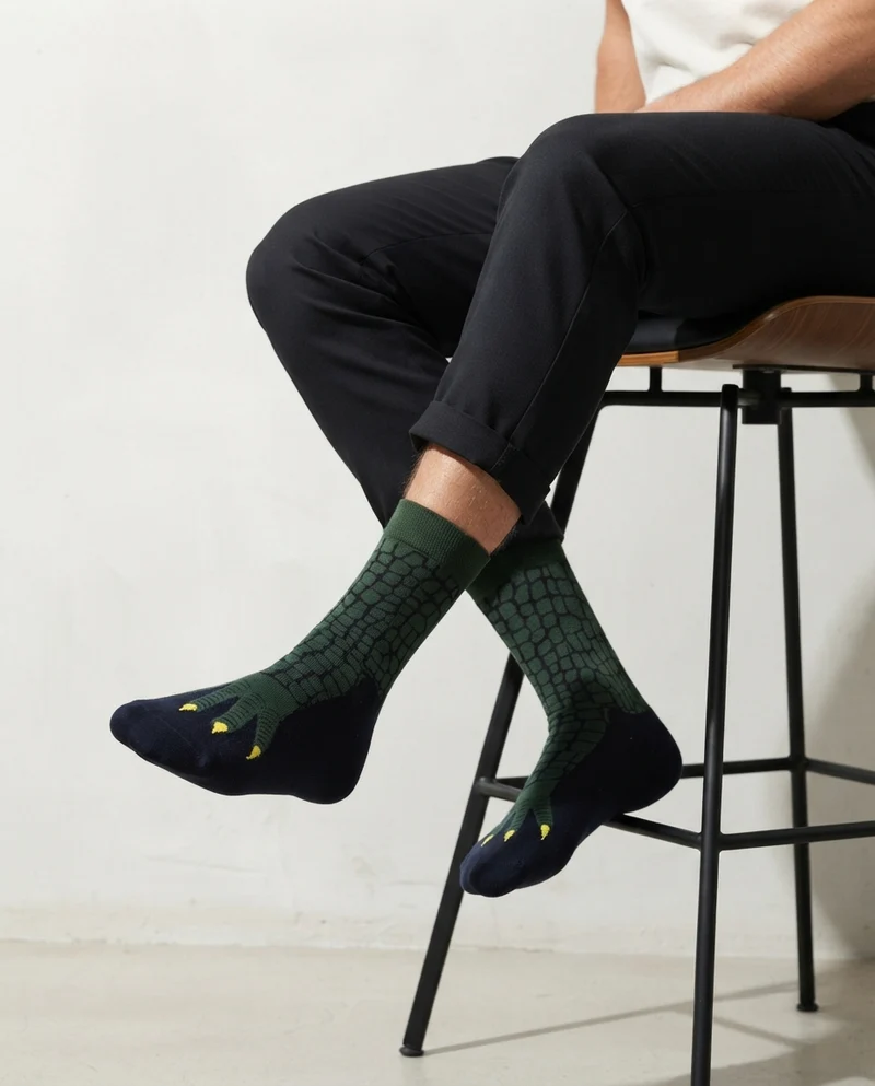 Crocodile Leg Socks Wild Safari Style
