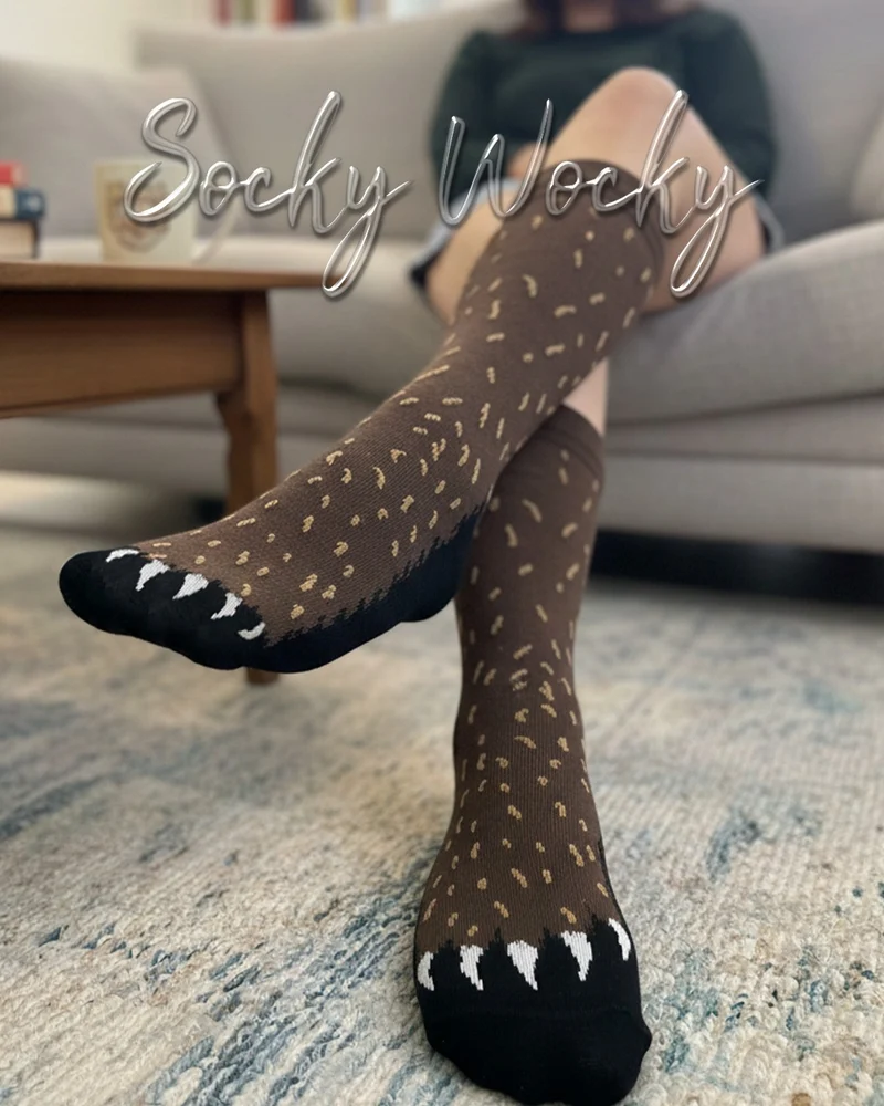 Bear Leg Socks Forest Animal Design