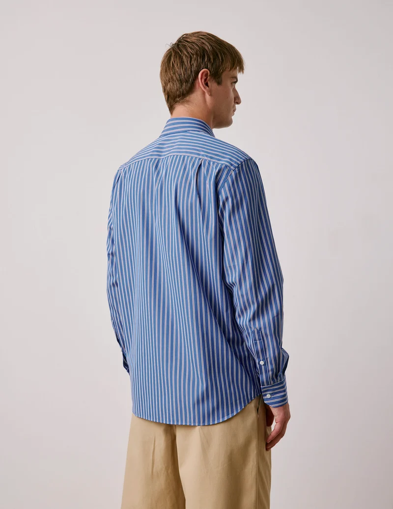 Chemise classique rayée bleue