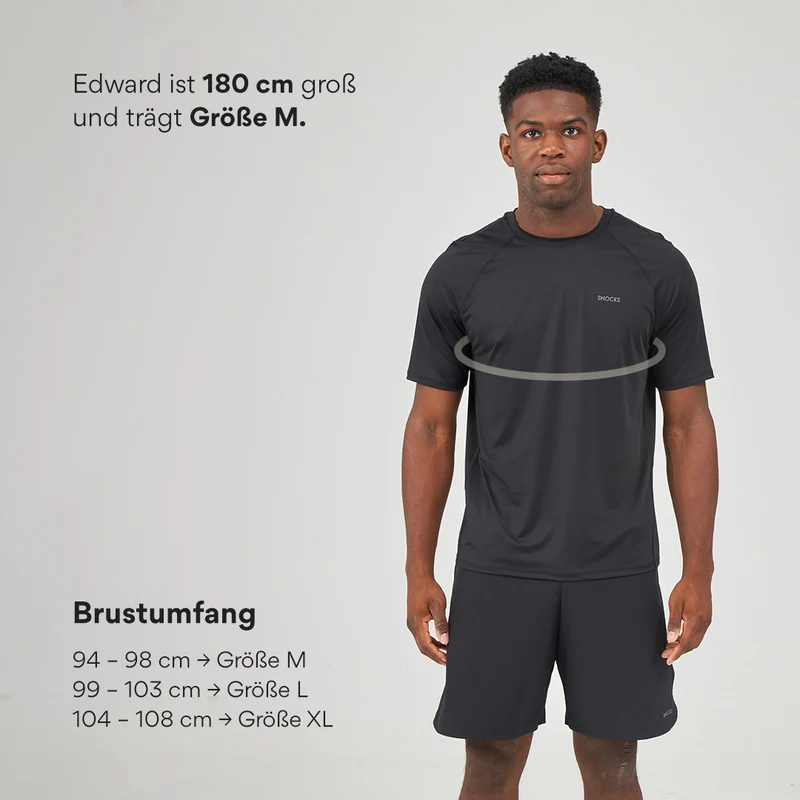Trainingsshirt Raglan Herren | Schwarz