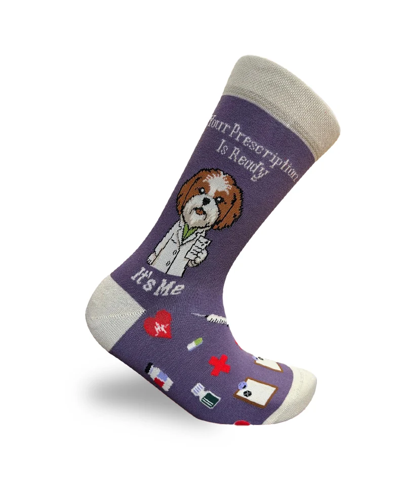 Pharmacist Shih Tzu Socks Dog Profession Design