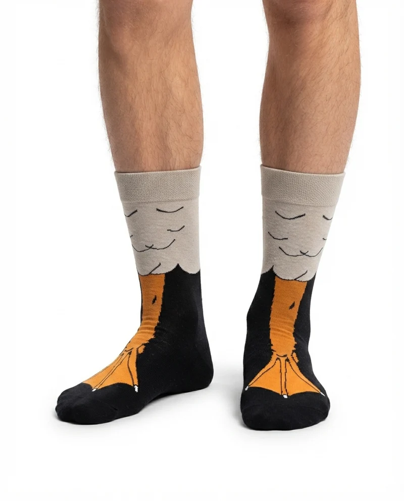 Duck Leg Socks Farm Animal Print