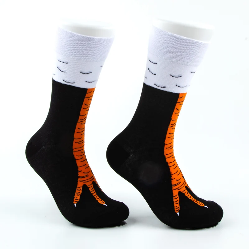 Kids Chicken Leg Socks, Farm Animal Crew Style, Fun Novelty Gift for Children, Sizes 19-38