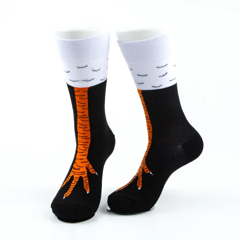 Kids Chicken Leg Socks, Farm Animal Crew Style, Fun Novelty Gift for Children, Sizes 19-38