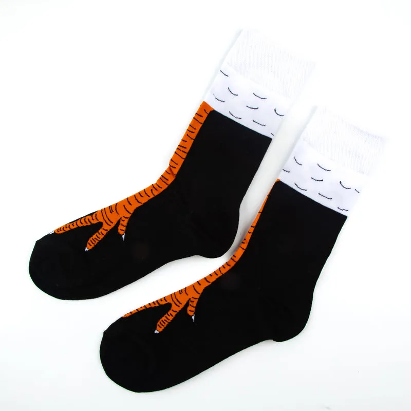 Kids Chicken Leg Socks, Farm Animal Crew Style, Fun Novelty Gift for Children, Sizes 19-38