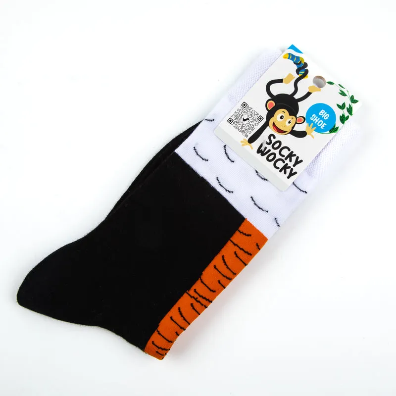 Kids Chicken Leg Socks, Farm Animal Crew Style, Fun Novelty Gift for Children, Sizes 19-38