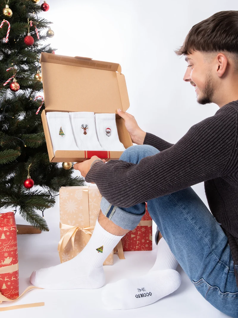 Claus - Tennissocken mit Weihnachtsmotiv