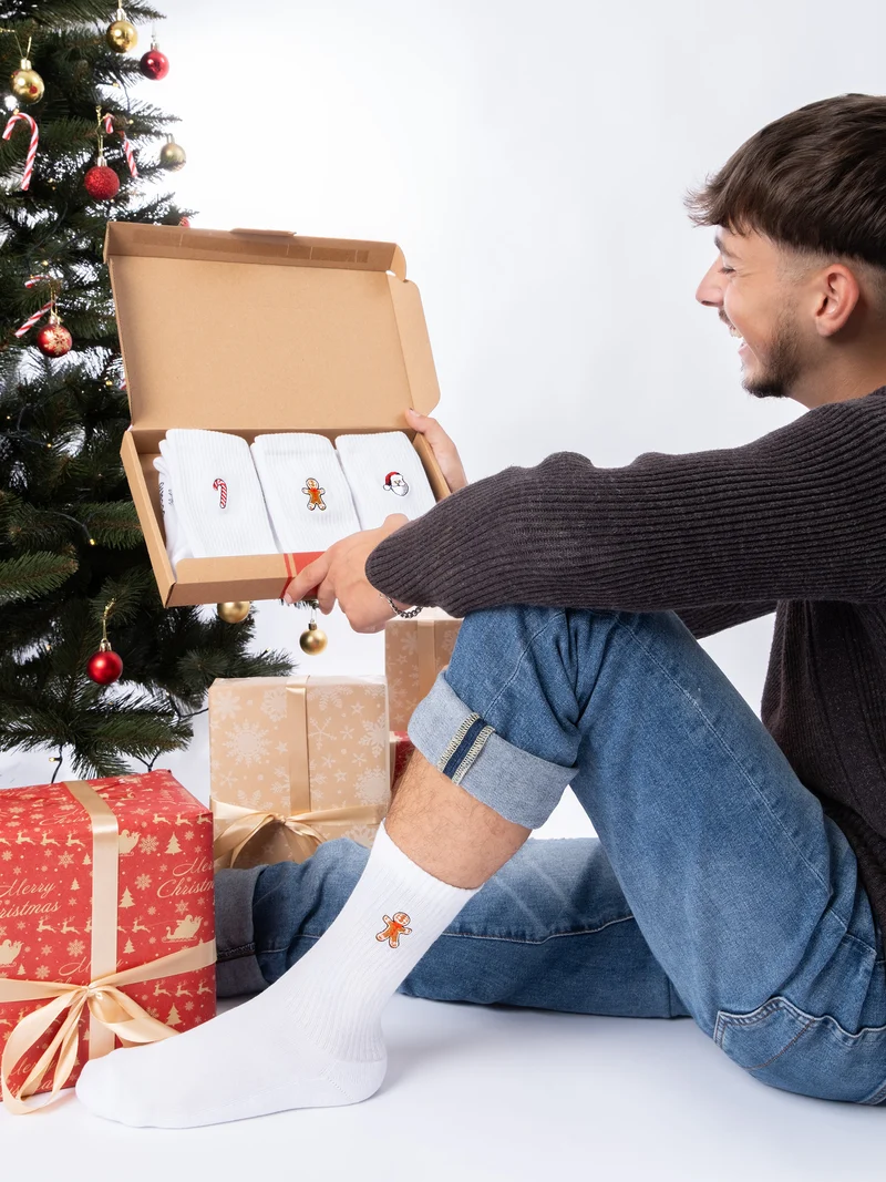 Claus - Tennissocken mit Weihnachtsmotiv