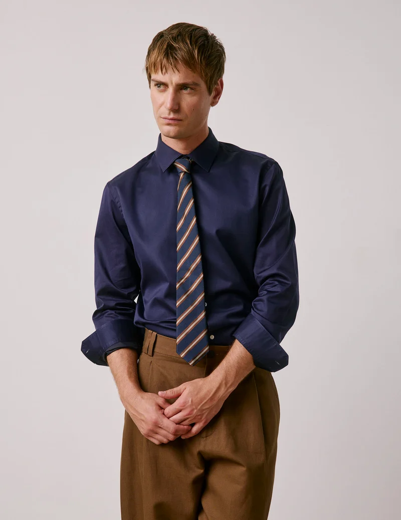 Chemise semi-ajustée Prestige bleu marine
