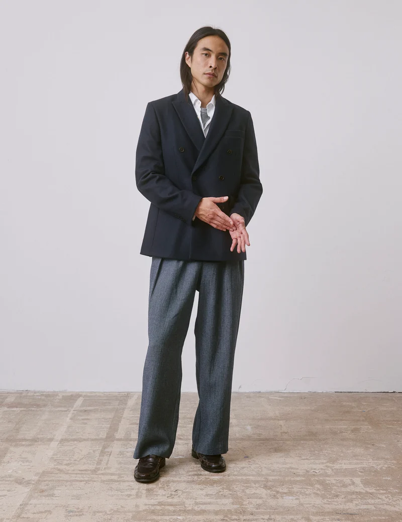 Veste de blazer Philippe en laine marine
