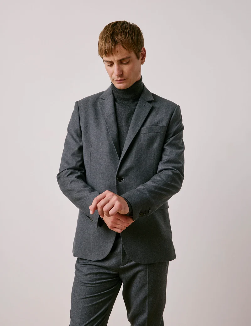 Veste de costume Gordon en laine vierge grise