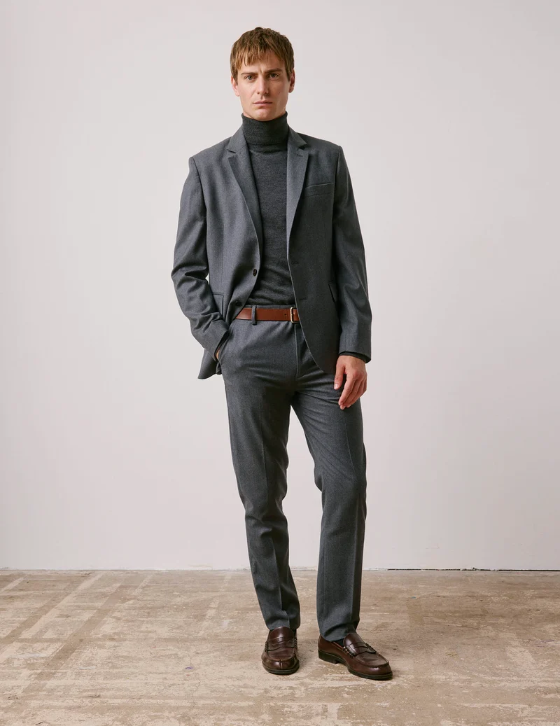 Veste de costume Gordon en laine vierge grise