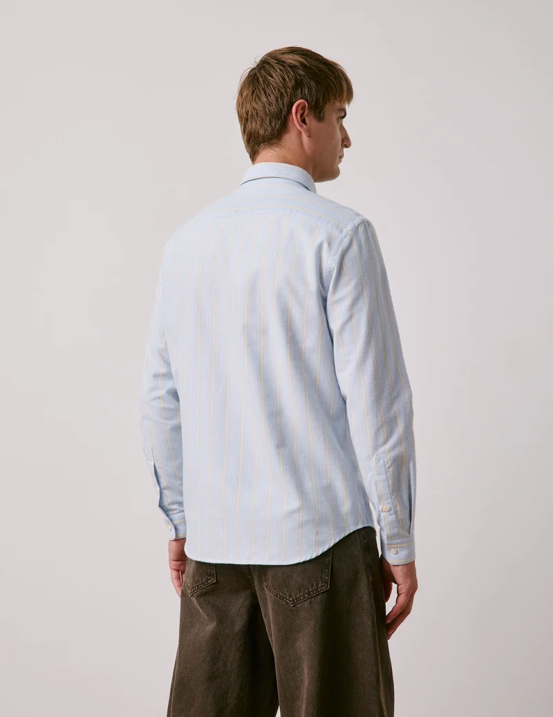 Chemise Gabriel bleue rayée jaune