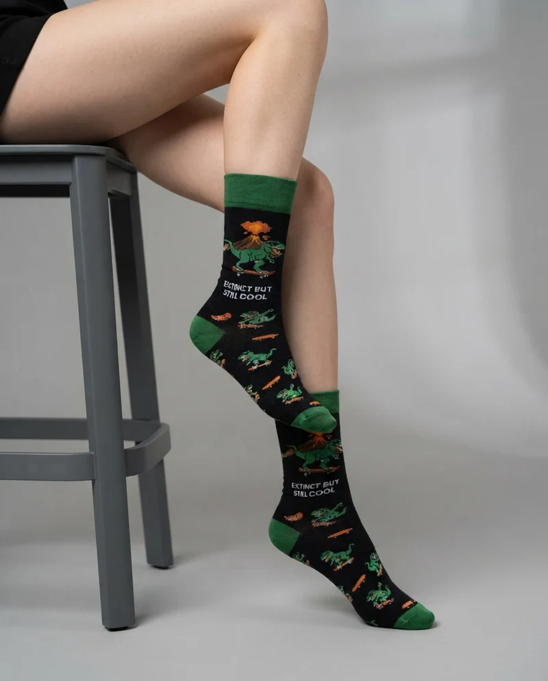 Extinct But Still Cool Socks Dinosaur Theme
