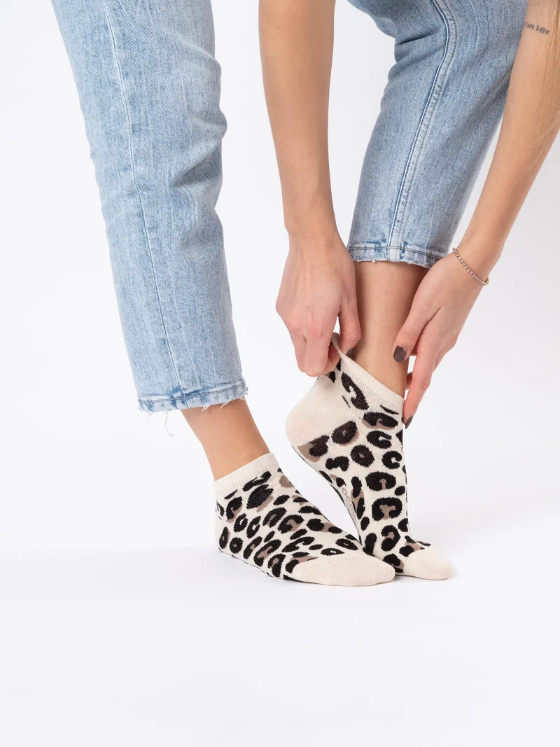 Kira - Sneaker Socken Leopardenmuster