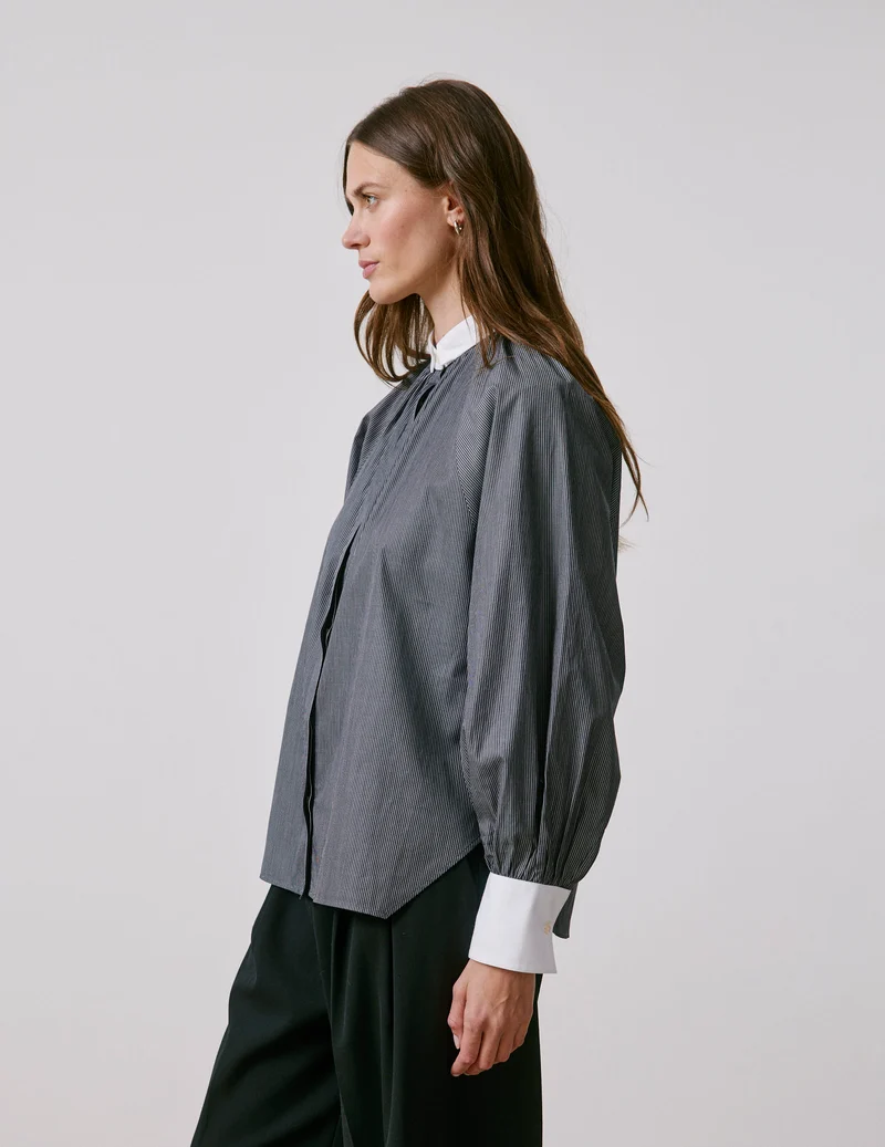 Chemise Pauline rayée noire