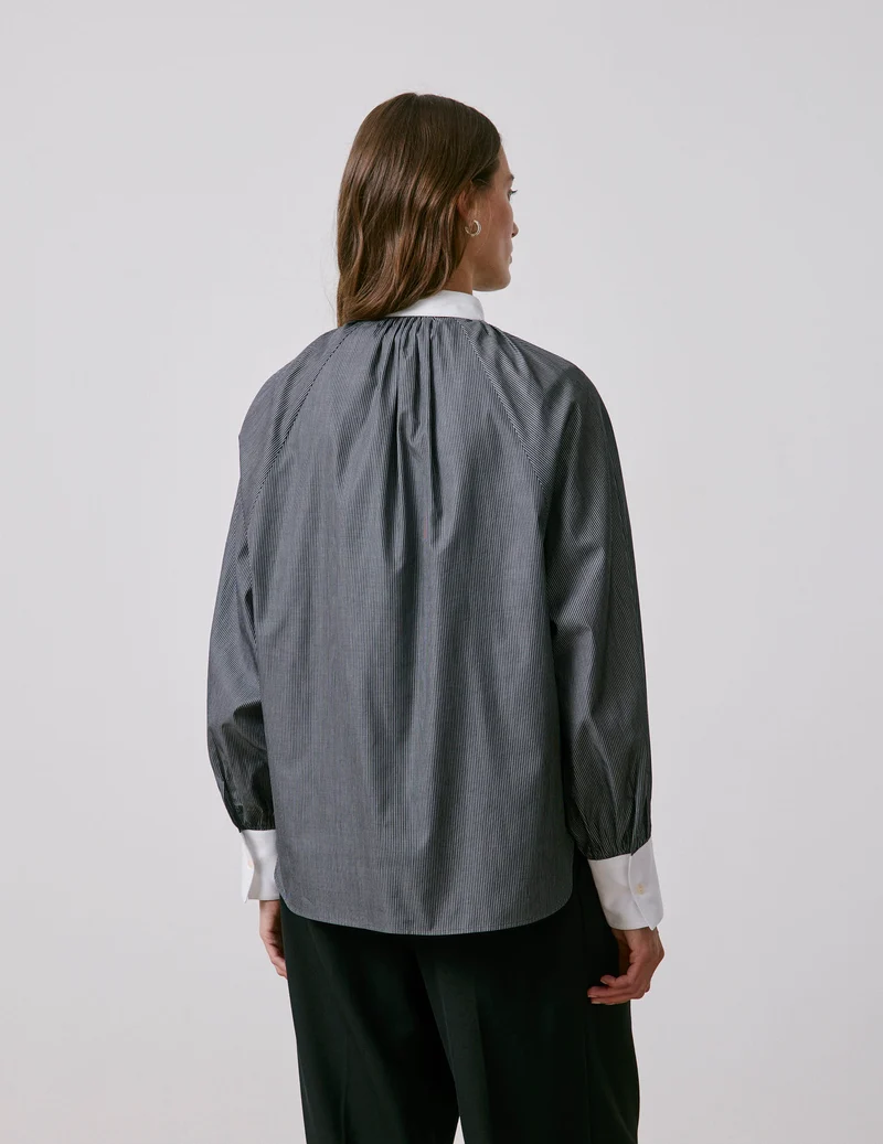 Chemise Pauline rayée noire