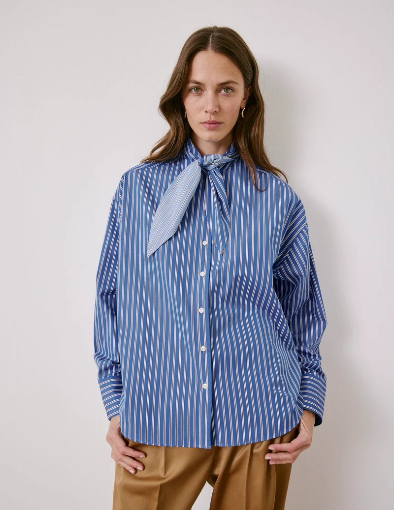 Chemise Margaux rayée bleue