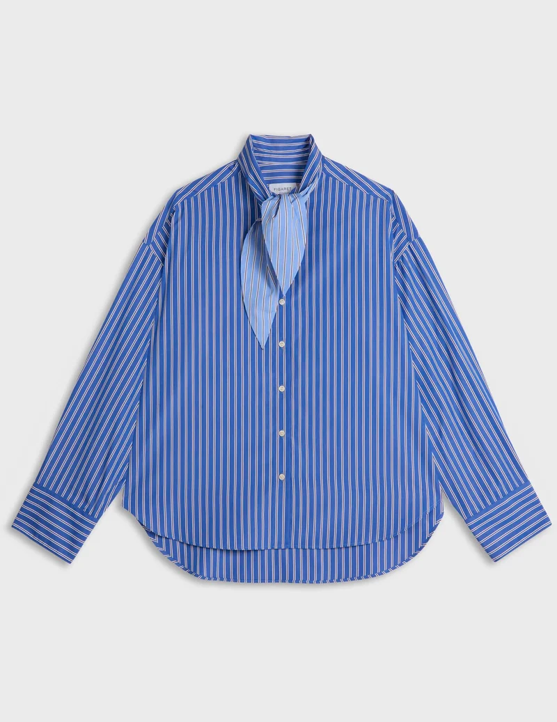 Chemise Margaux rayée bleue