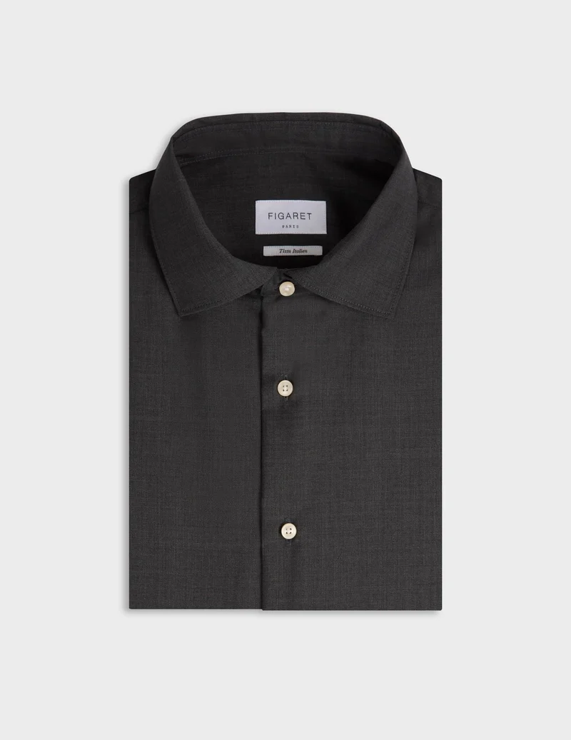 Chemise Aristote en laine vierge grise