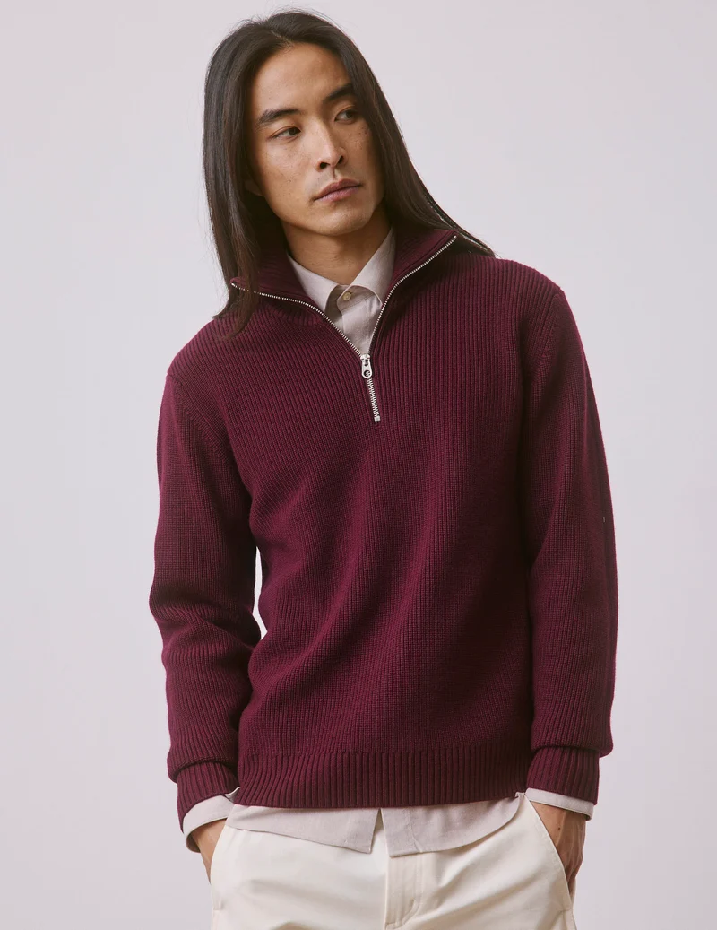 Pull Milo en laine mérinos bordeaux