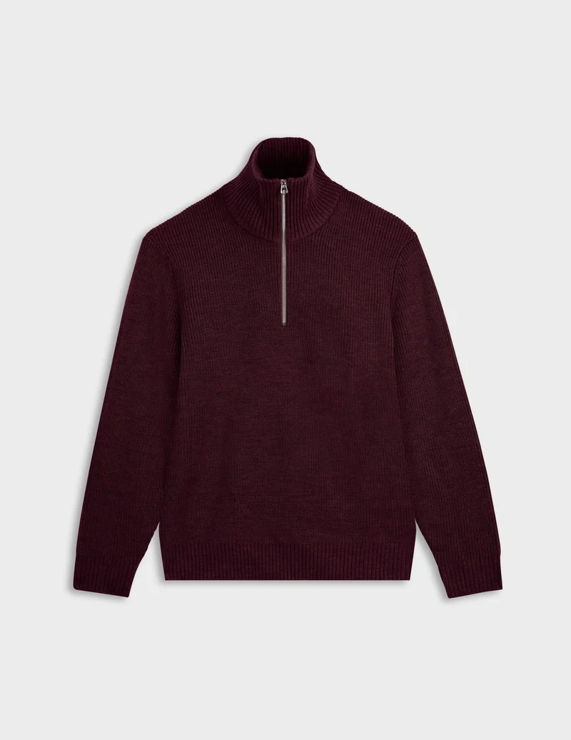 Pull Milo en laine mérinos bordeaux