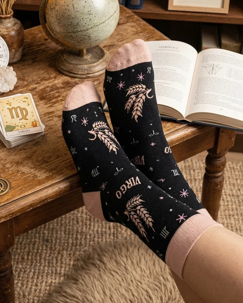 Virgo Socks Earth Sign Minimal Edition