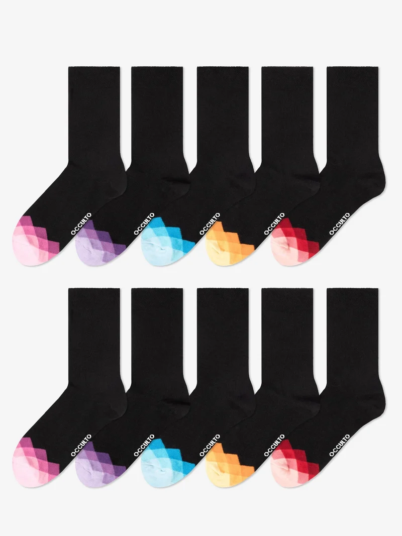 Evelin - Baumwollsocken mit Farbakzente Damen