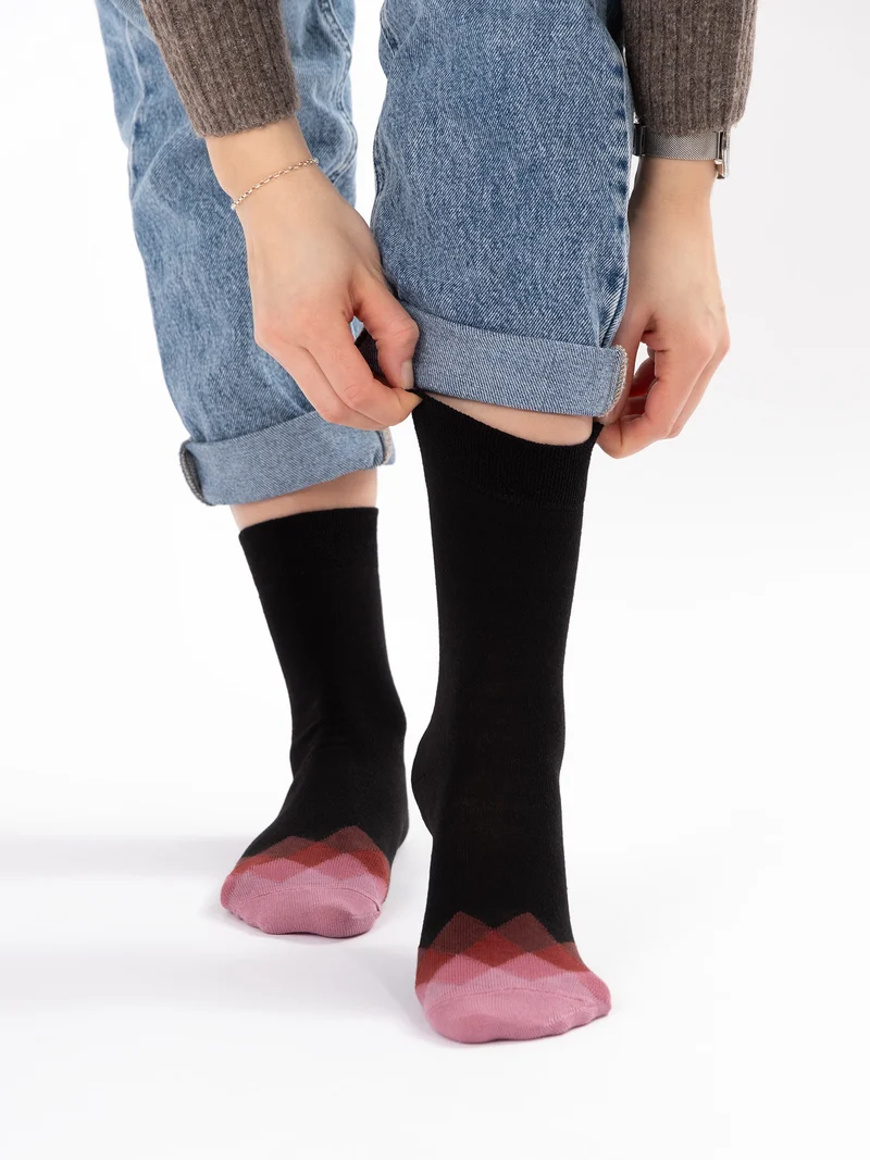 Evelin - Baumwollsocken mit Farbakzente Damen