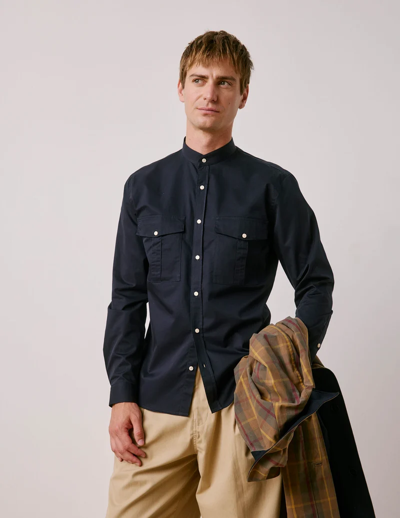 Chemise Mathias bleu marine
