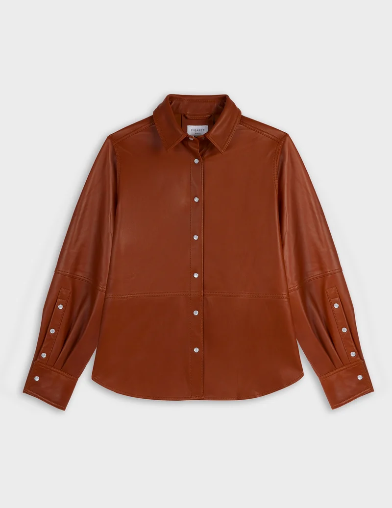 Surchemise Marylou en cuir camel