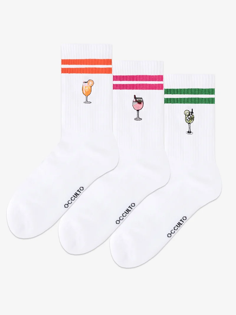 Summer - Tennissocken mit Motiv und Streifen