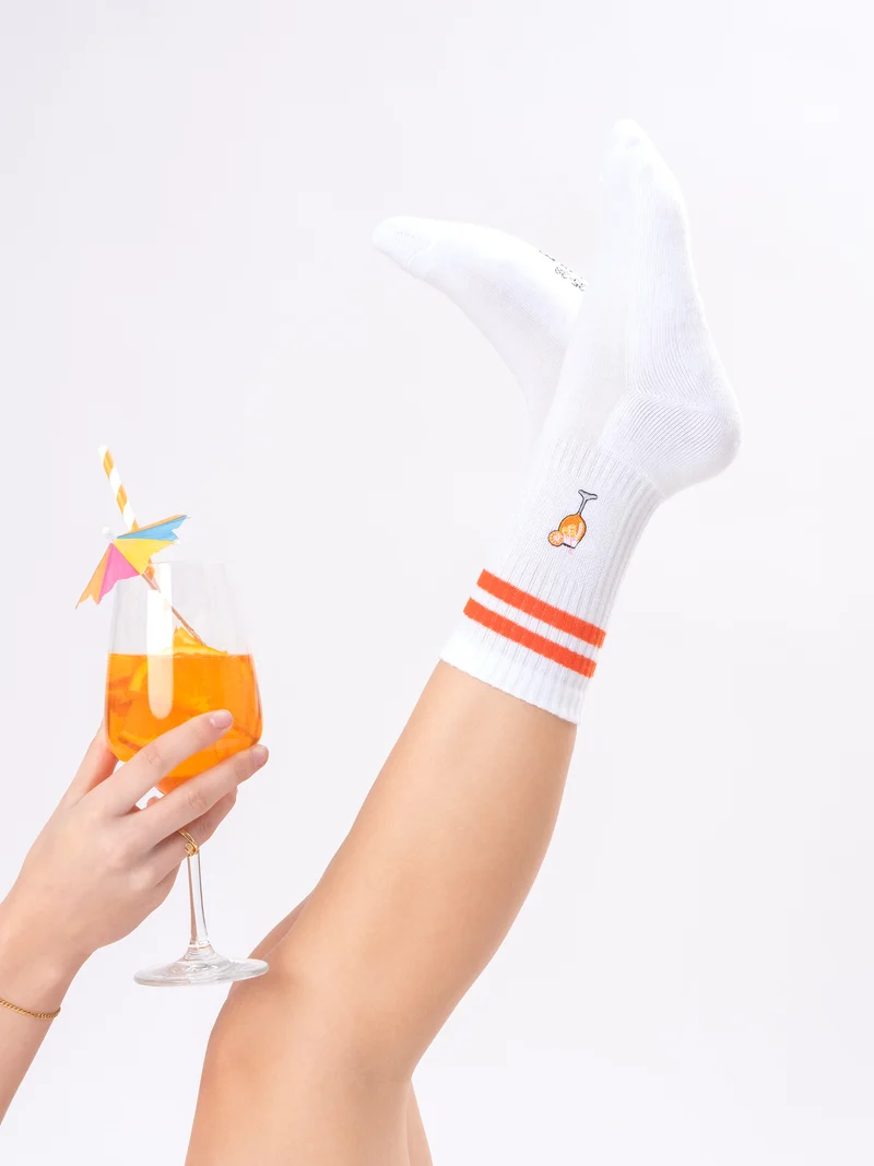 Summer - Tennissocken mit Motiv und Streifen