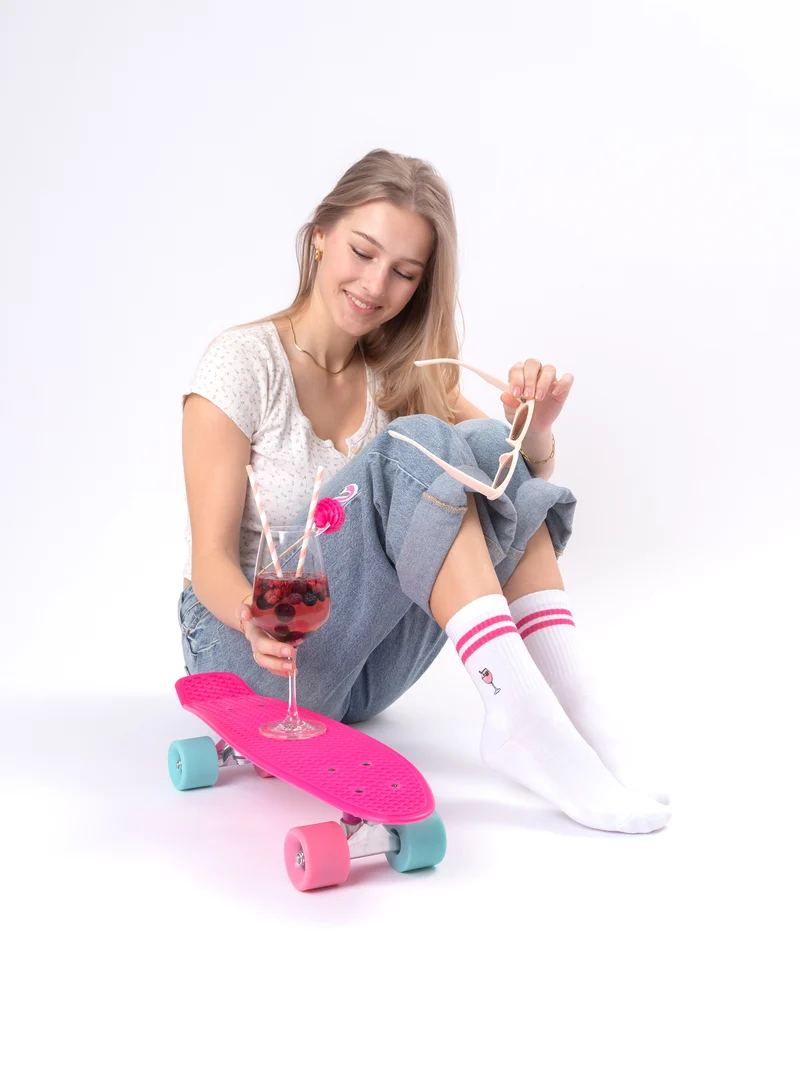 Summer - Tennissocken mit Motiv und Streifen