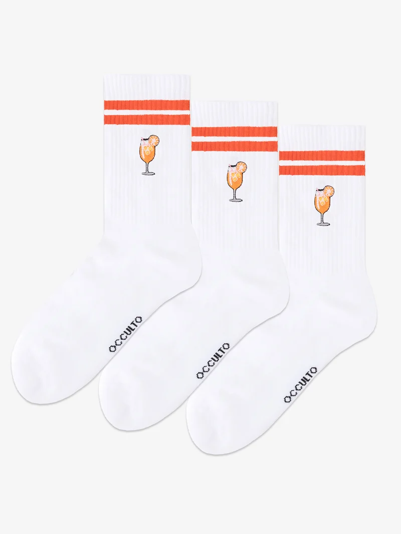 Summer - Tennissocken mit Motiv und Streifen