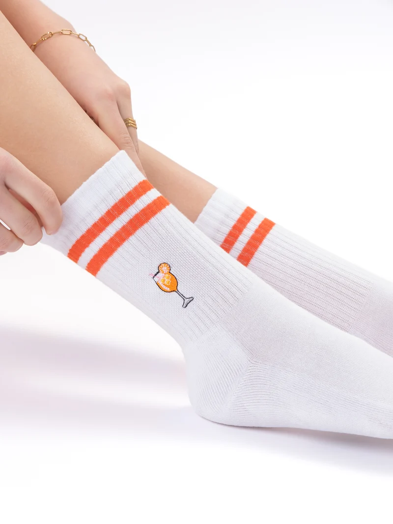 Summer - Tennissocken mit Motiv und Streifen