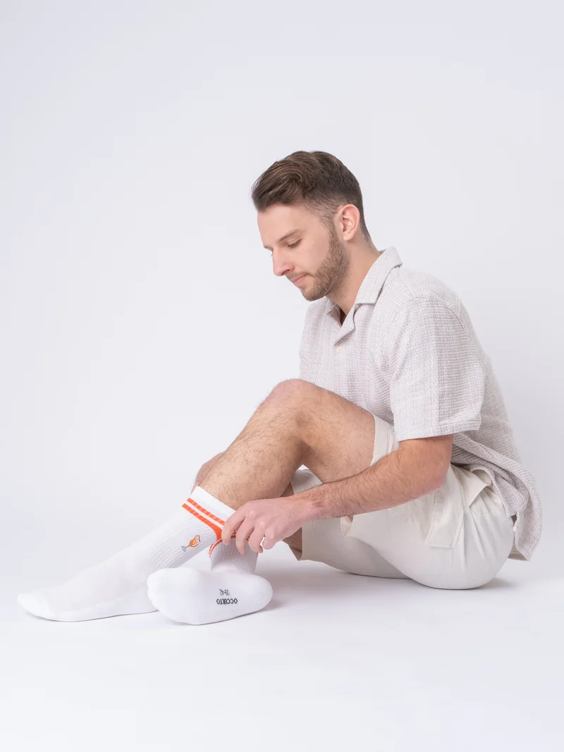 Summer - Tennissocken mit Motiv und Streifen