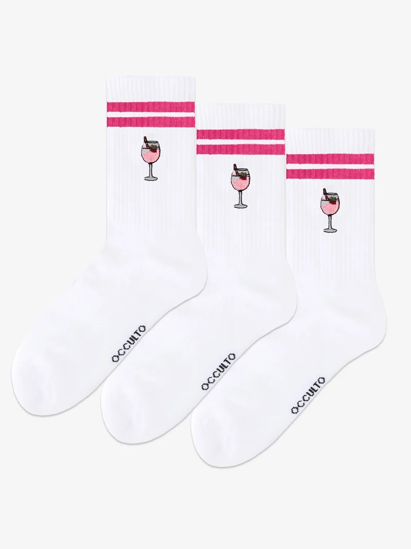 Summer - Tennissocken mit Motiv und Streifen