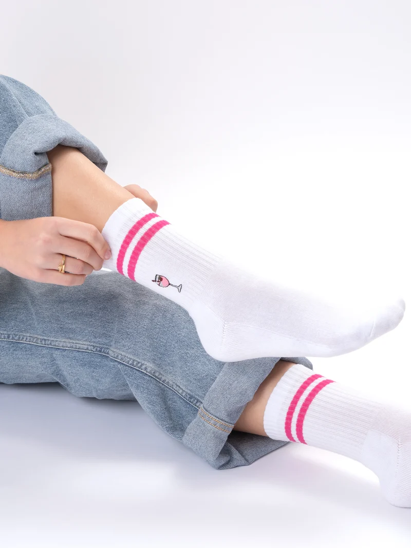 Summer - Tennissocken mit Motiv und Streifen