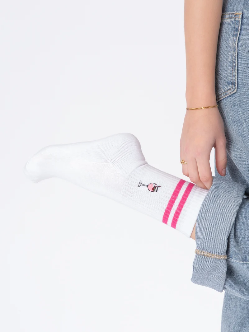 Summer - Tennissocken mit Motiv und Streifen