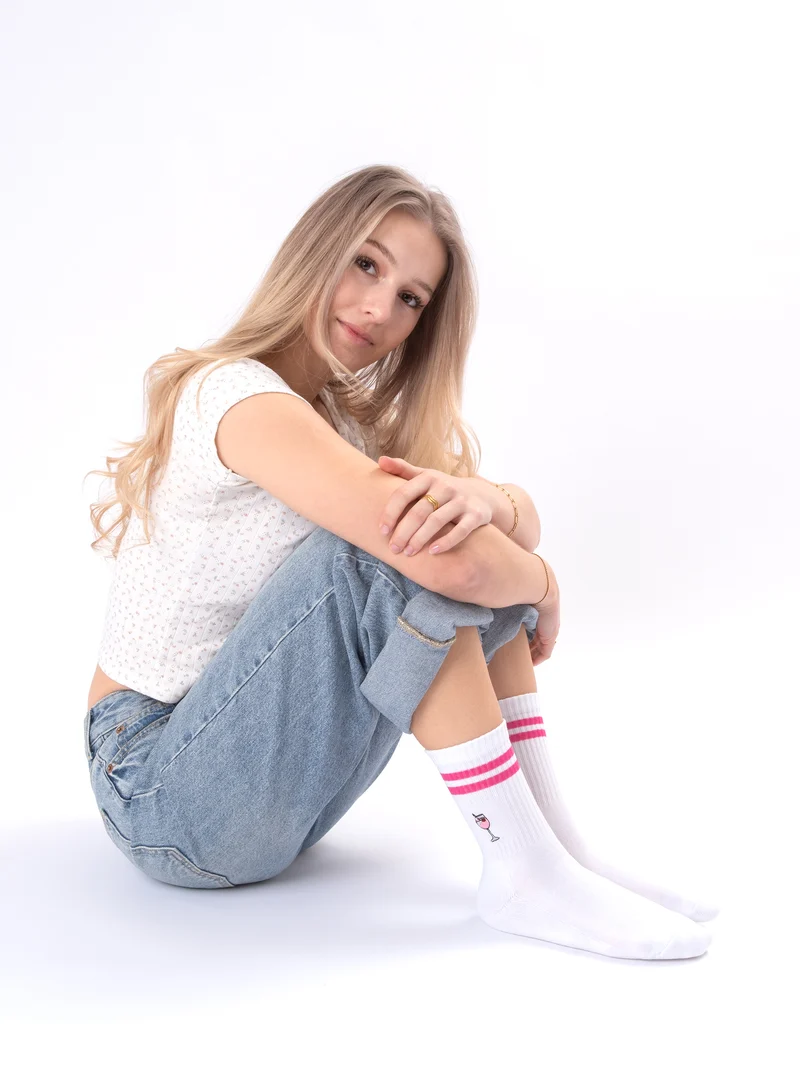Summer - Tennissocken mit Motiv und Streifen