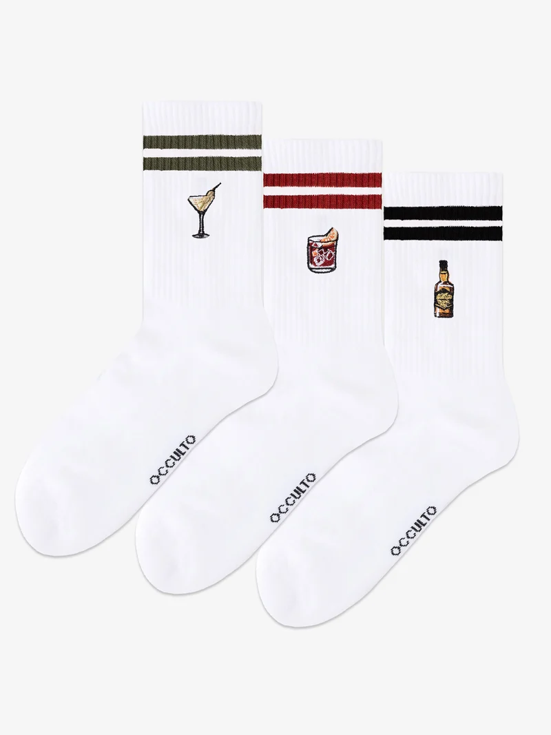Summer - Tennissocken mit Motiv und Streifen