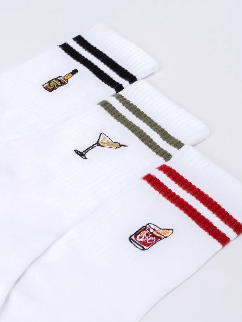 Summer - Tennissocken mit Motiv und Streifen
