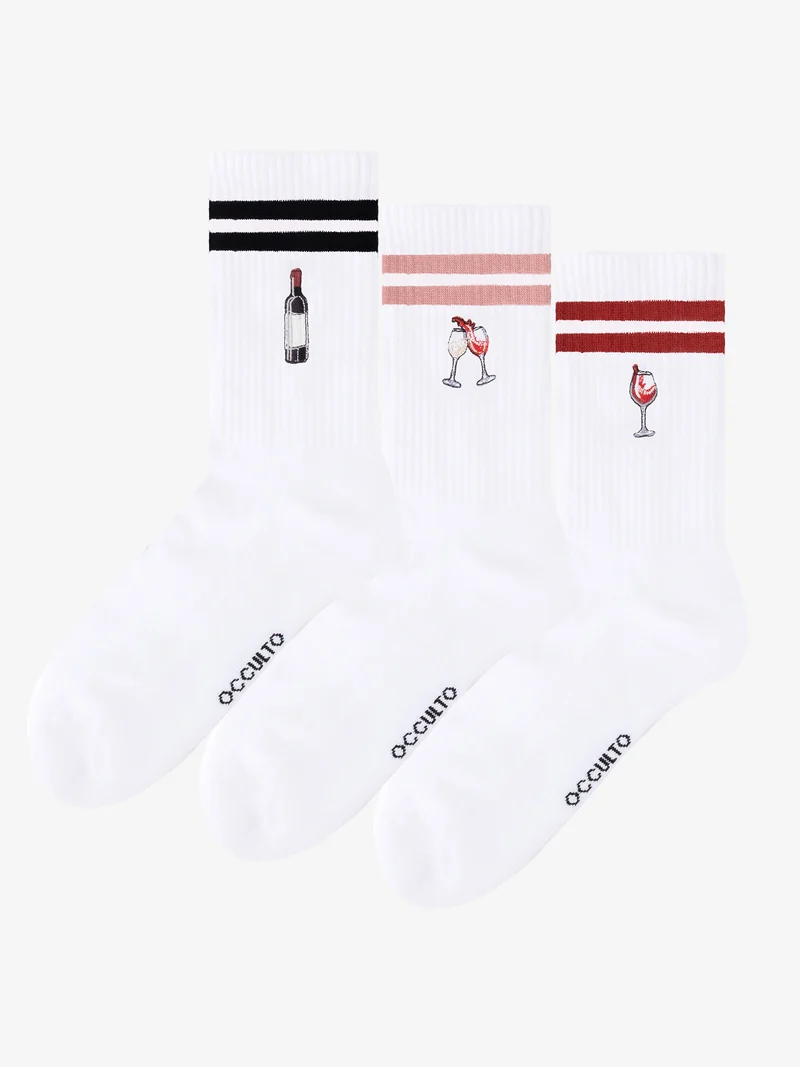 Summer - Tennissocken mit Motiv und Streifen