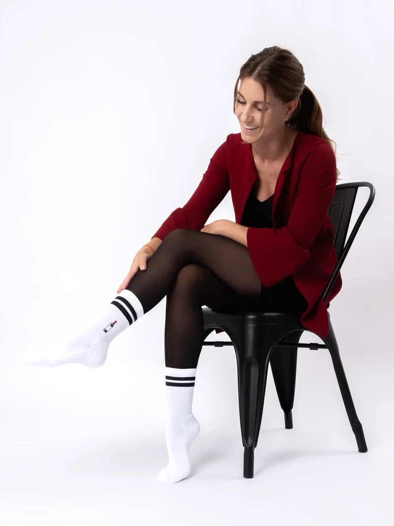 Summer - Tennissocken mit Motiv und Streifen