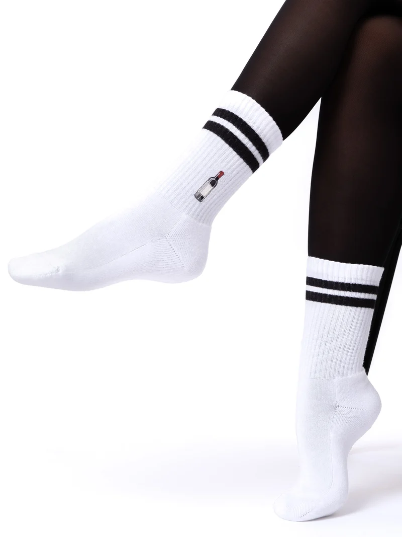 Summer - Tennissocken mit Motiv und Streifen