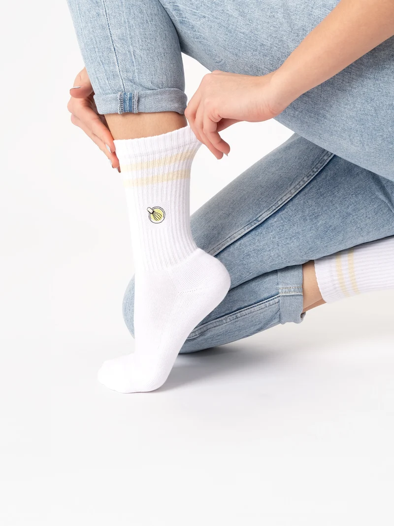 Summer - Tennissocken mit Motiv und Streifen