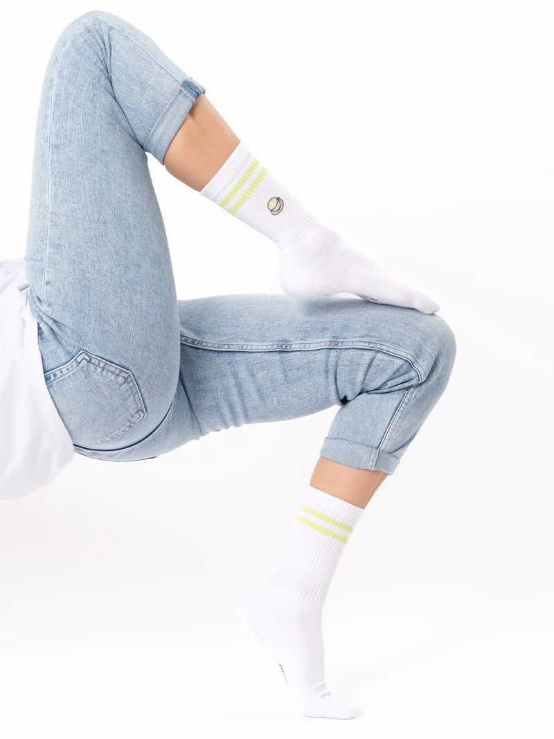 Summer - Tennissocken mit Motiv und Streifen